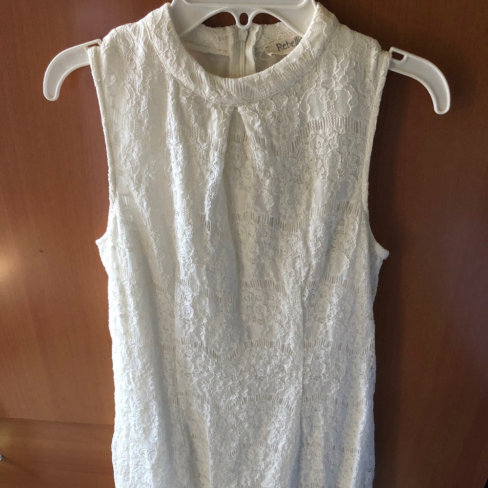 Girls Junior White Rebellion lace dress size S